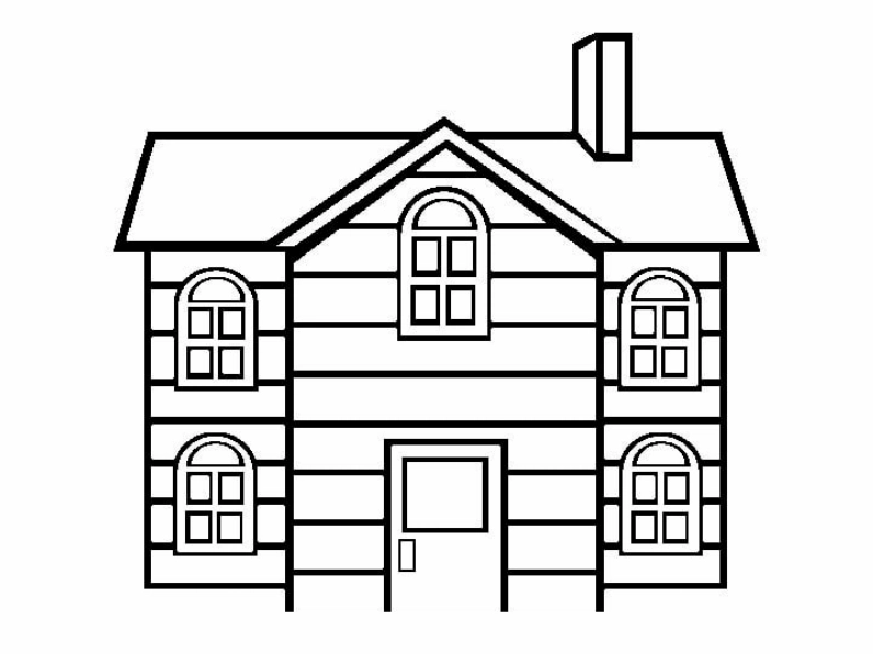 tranh tô màu ngôi nhà cho bé có khu vườn nhỏ