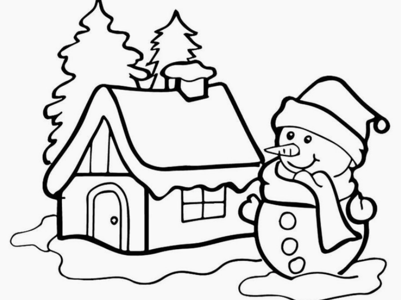 tranh tô màu ngôi nhà cho bé hai tầng