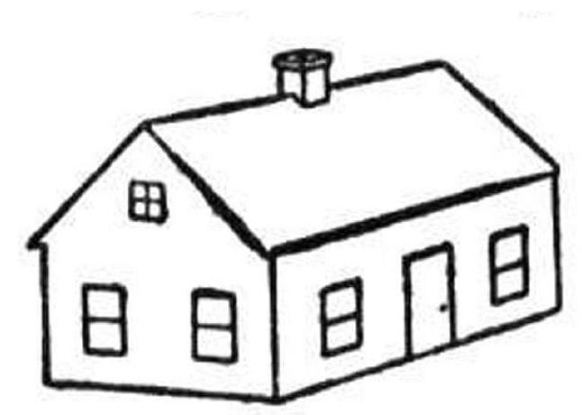 tranh tô màu ngôi nhà cho bé rất đơn giản