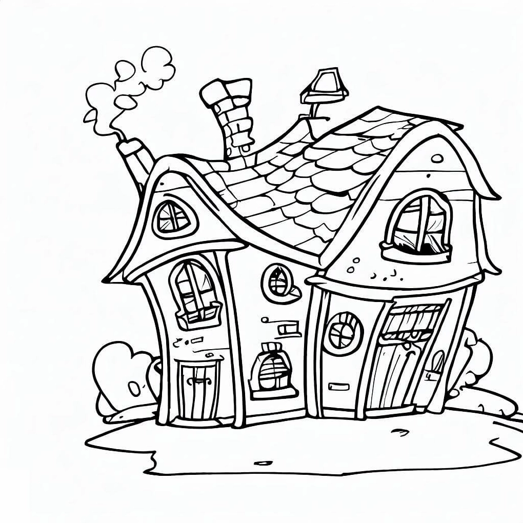 tranh tô màu ngôi nhà cho bé vui nhộn