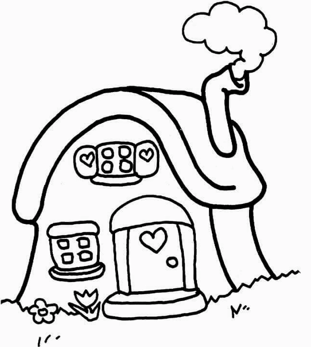 tranh tô màu ngôi nhà đáng yêu