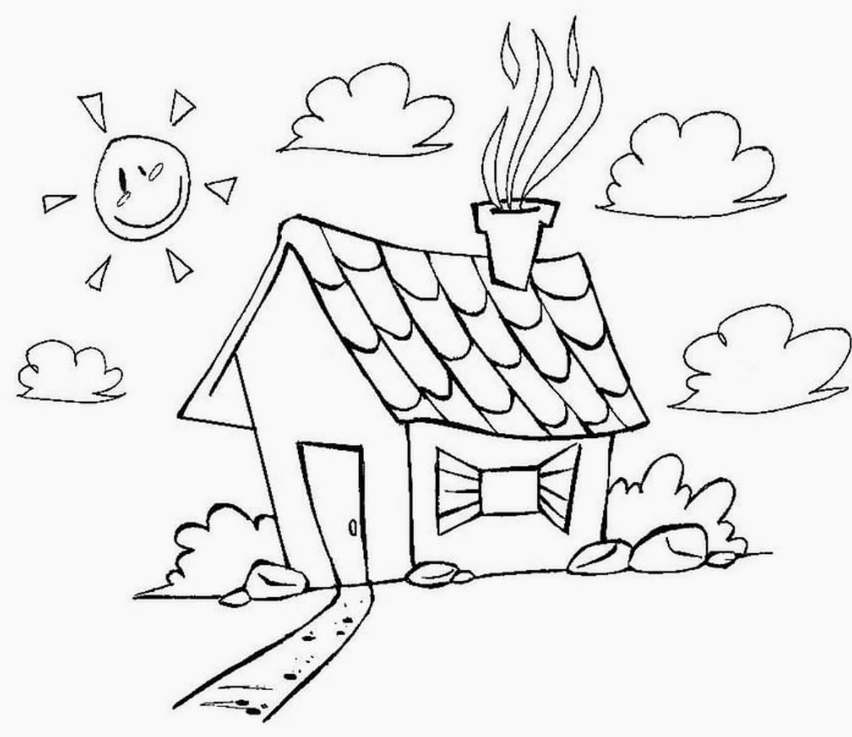 tranh tô màu ngôi nhà đơn giản số 3