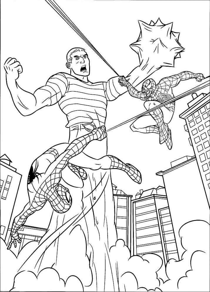 Tranh to màu người nhện chiến đấu bảo vệ hòa bình