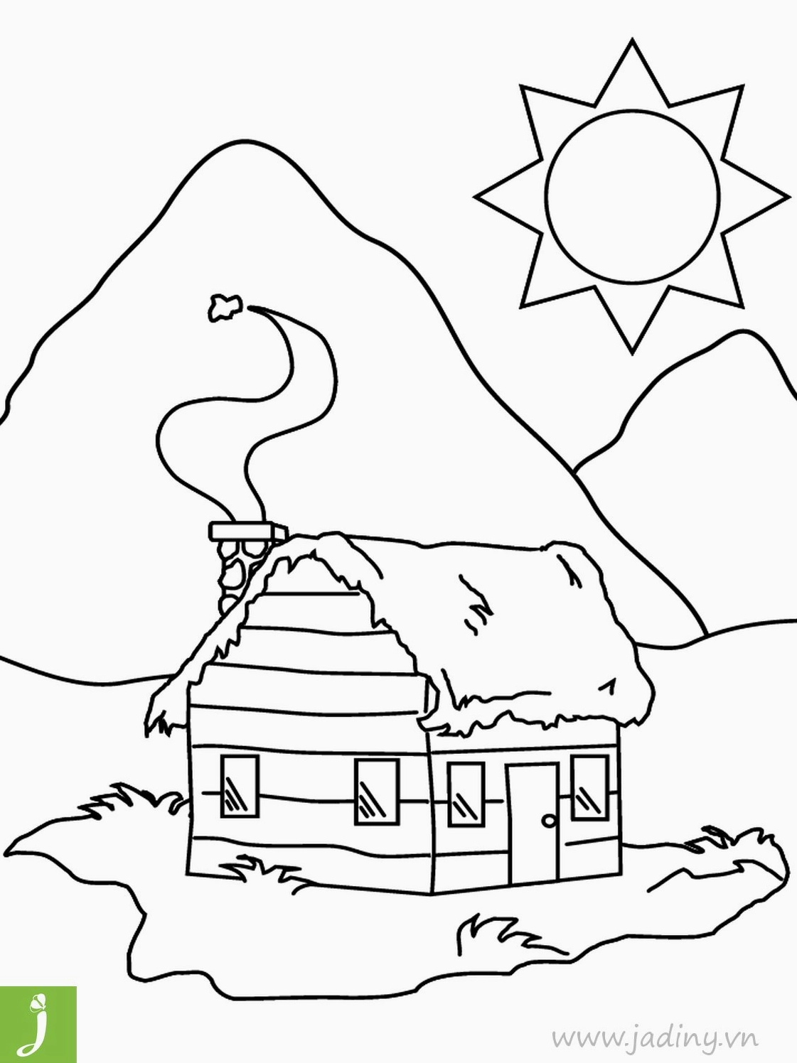 Tranh tô màu phong cảnh tươi đẹp giúp con hòa mình vào thiên nhiên rực rỡ