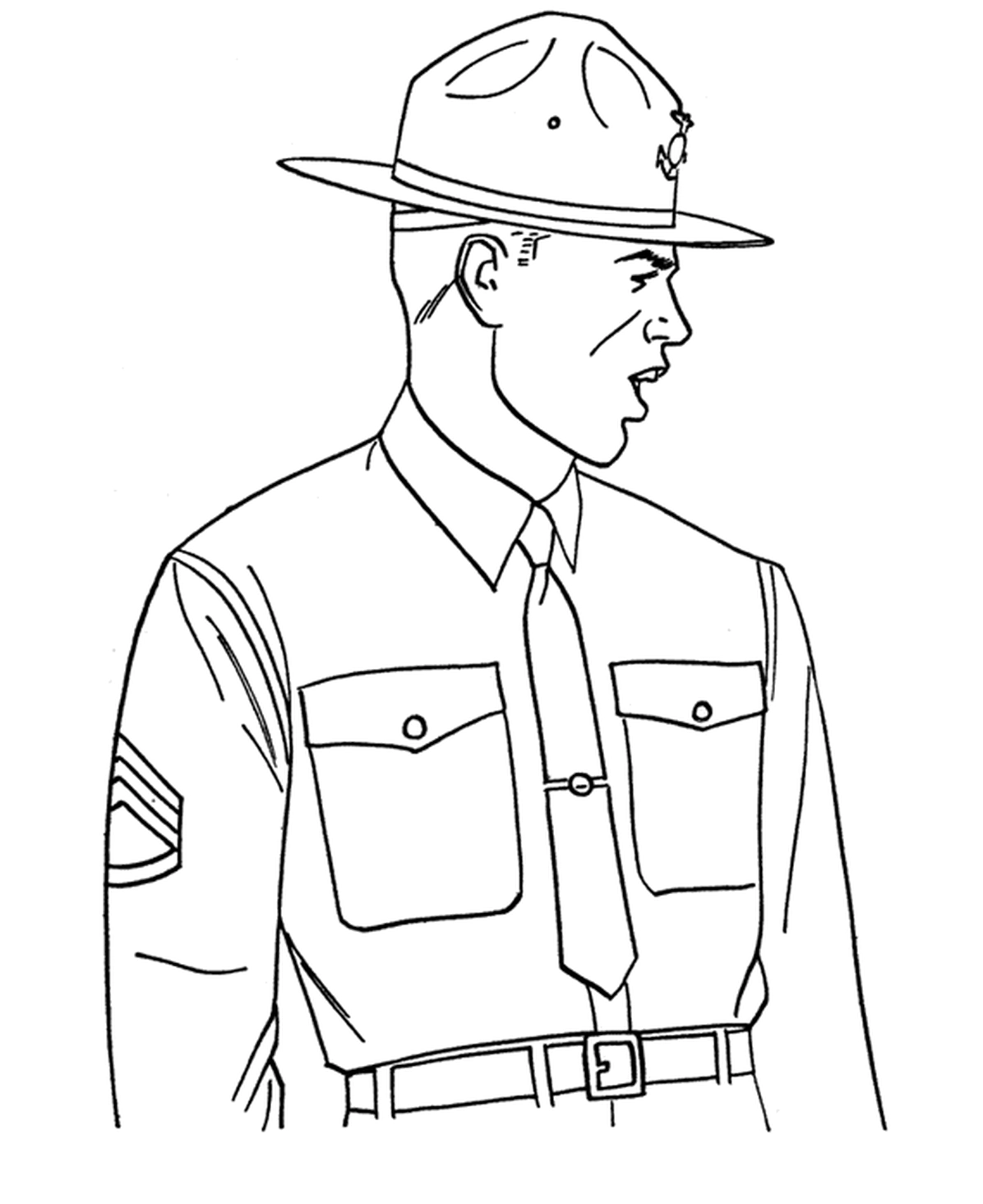 Tranh tô màu quần áo chú bộ đội số 2 tươi tắn