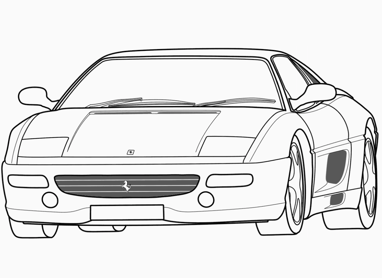 Tranh tô màu siêu xe ferrari f355 cuốn hút