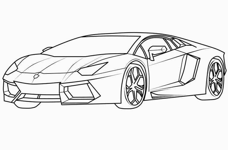 Tranh tô màu siêu xe lamborghini aventador cực ngầu