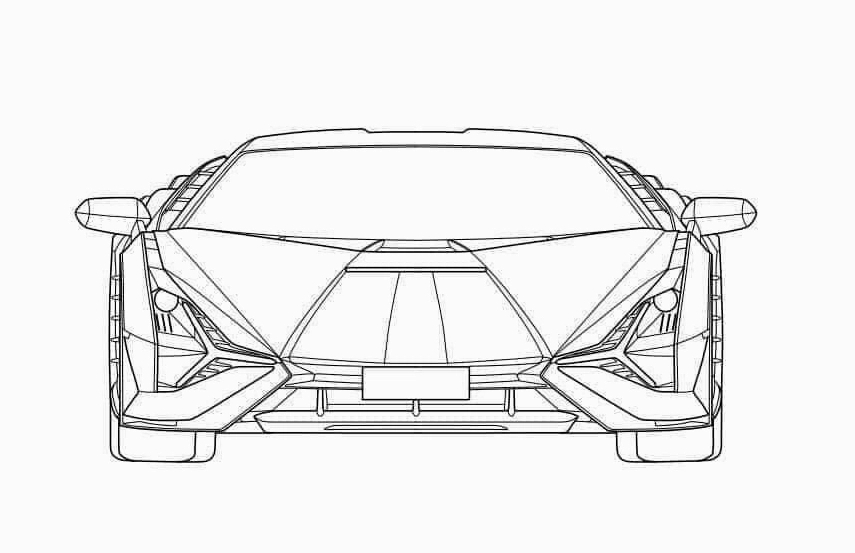 Tranh tô màu siêu xe lamborghini thể thao mạnh mẽ