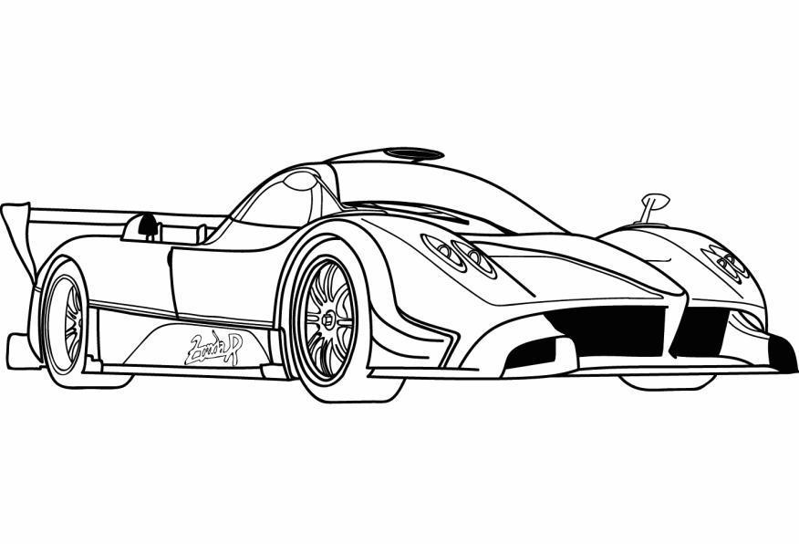 Tranh tô màu siêu xe pagani zonda r hầm hố