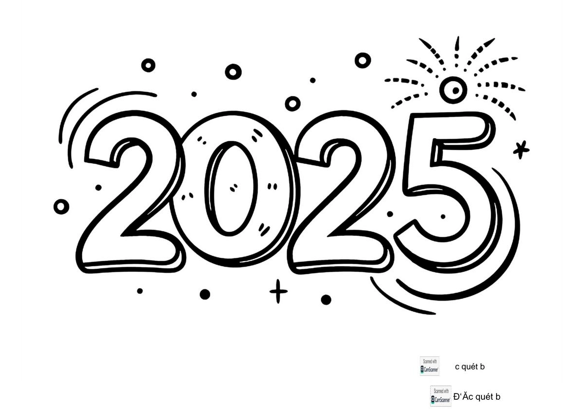 Tranh tô màu Tết 2025 số 1 vui nhộn