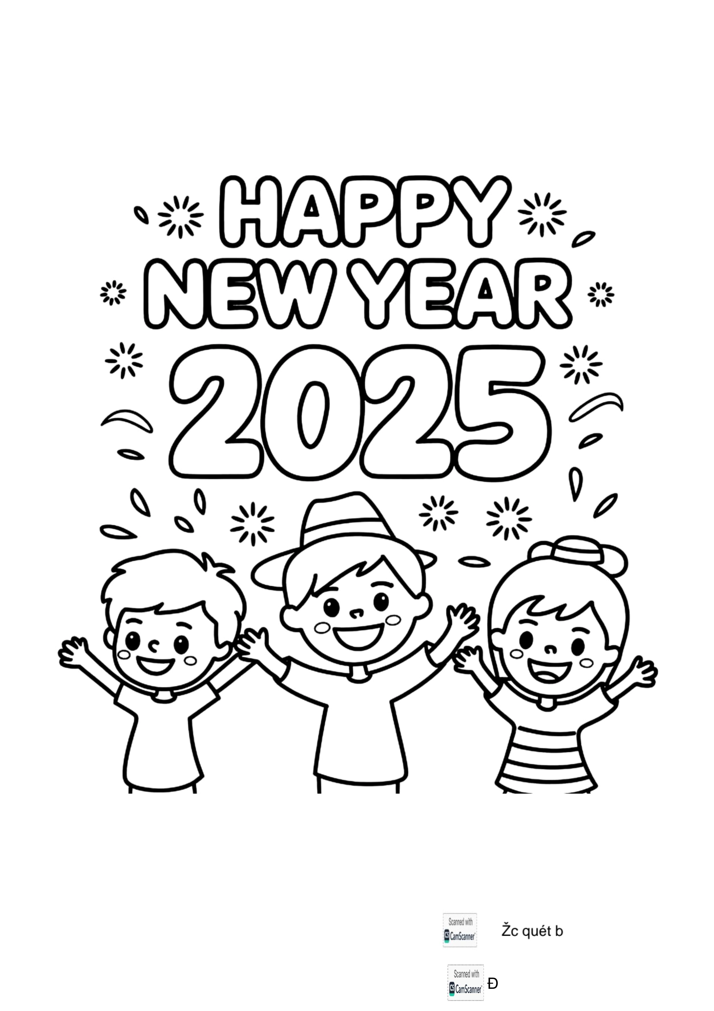 Tranh tô màu Tết 2025 số 2 đầy màu sắc