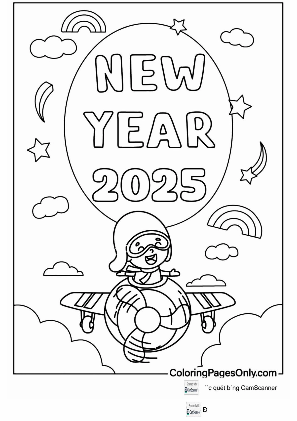 Tranh tô màu Tết 2025 số 3 ngộ nghĩnh