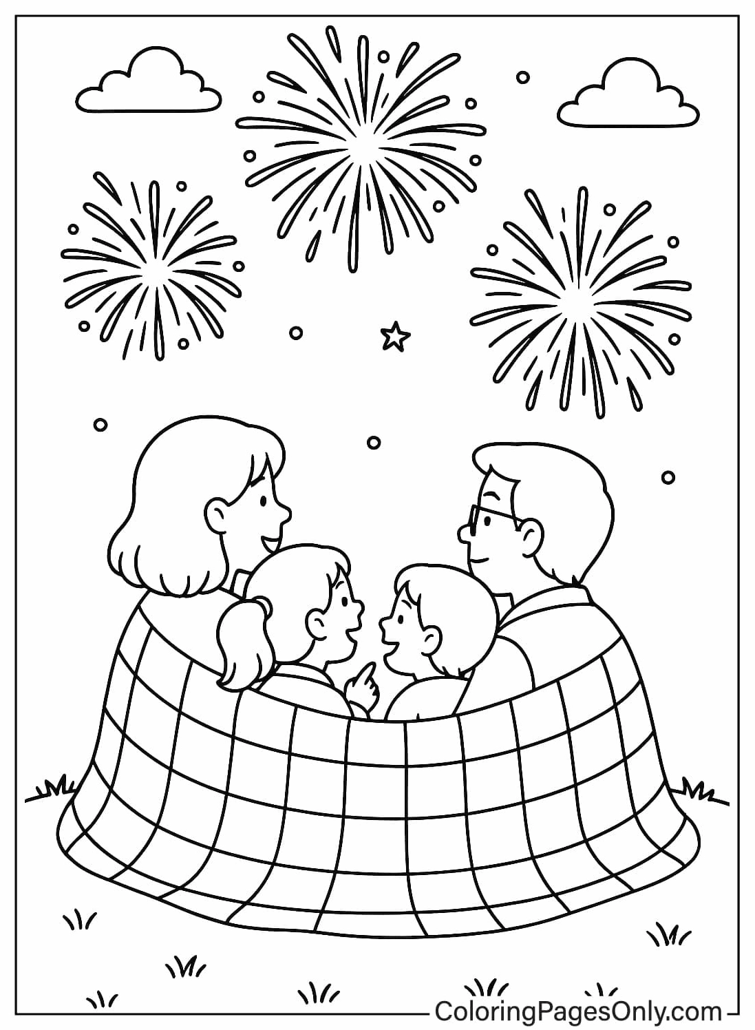 Tranh tô màu tết cho bé cảnh gói bánh chưng