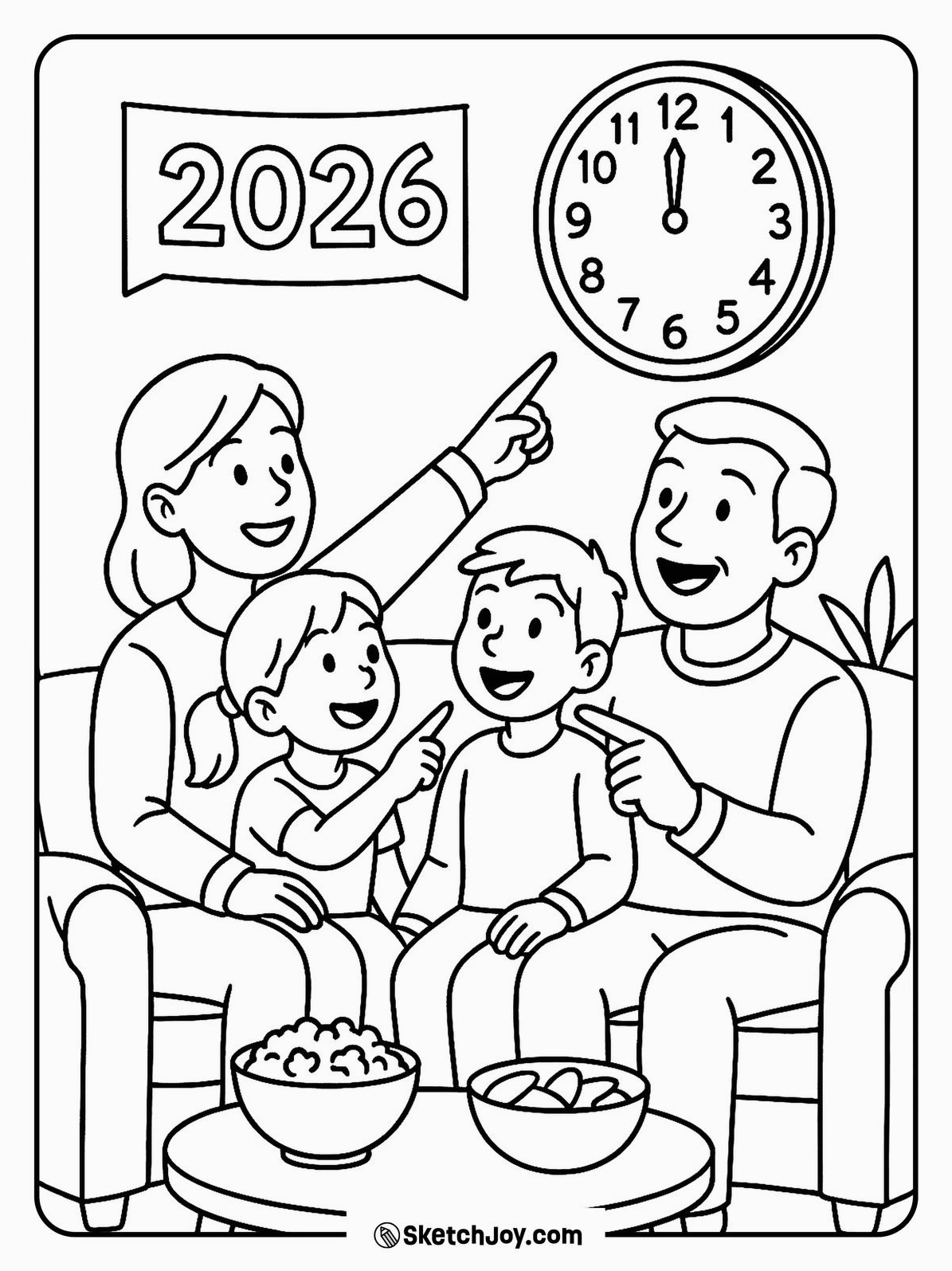 Tranh tô màu tết cho bé ngắm pháo hoa