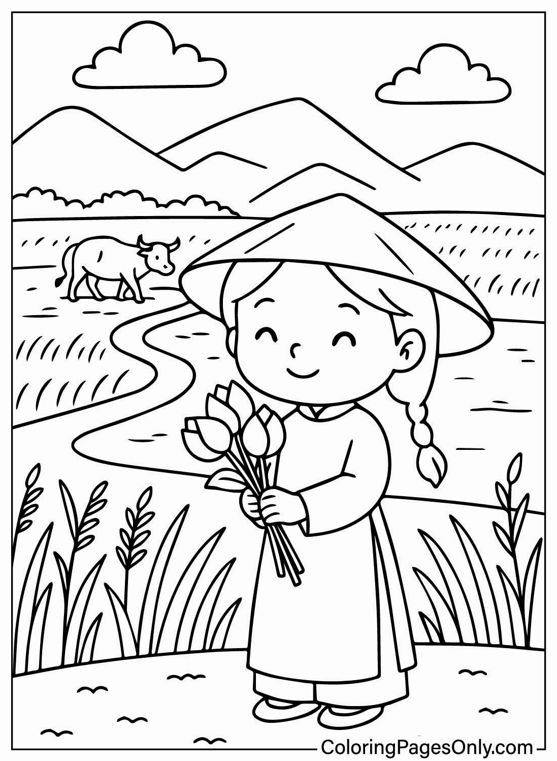 Tranh tô màu tết cho bé vui chơi