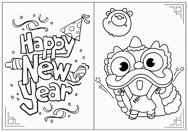 Tranh tô màu Tết sinh động cho bé yêu