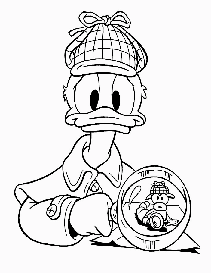Tranh tô màu thám tử vịt donald phá án