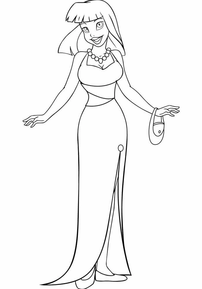 tranh tô màu váy bé gái dạo phố