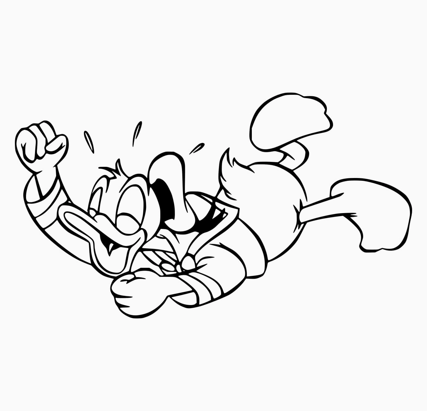 Tranh tô màu vịt donald rất vui vẻ tươi cười