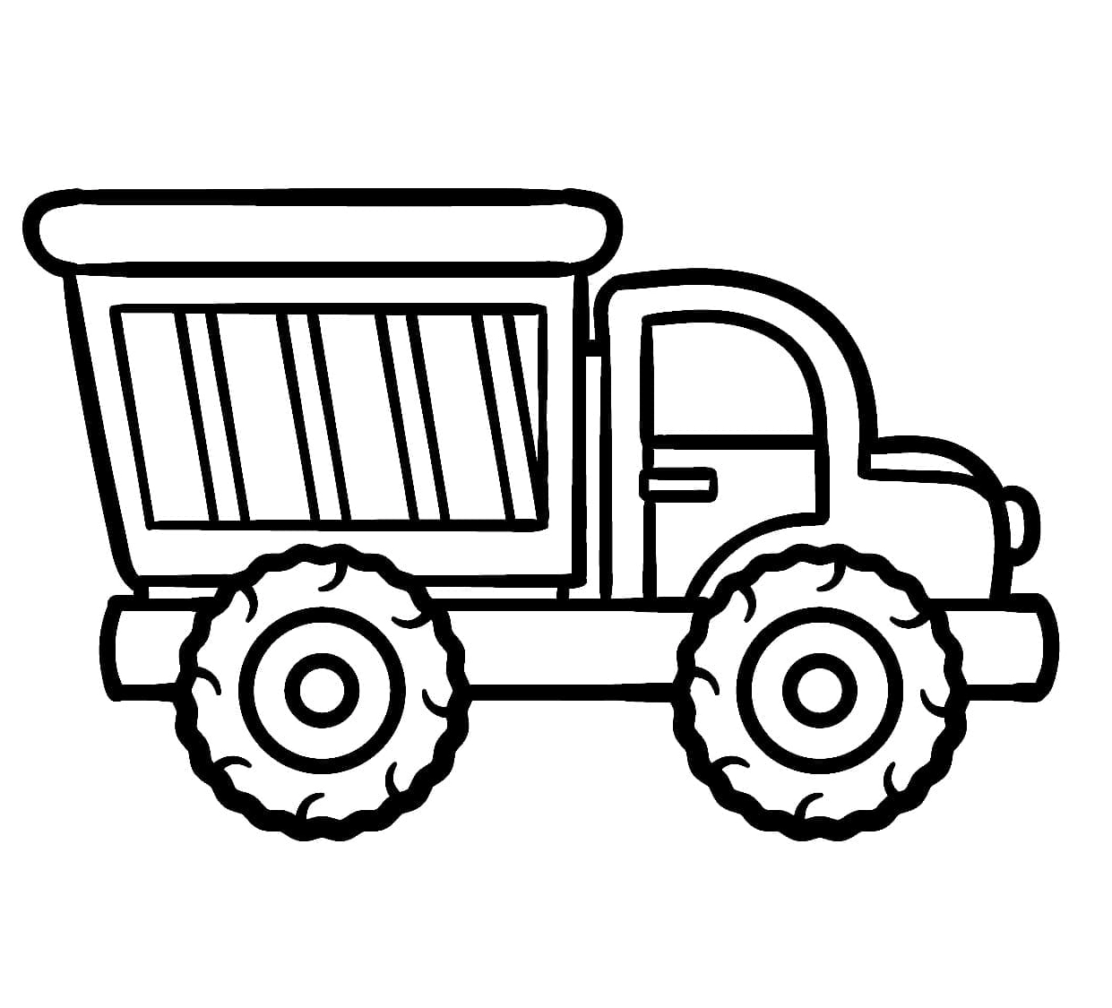 Tranh tô màu xe ben cute dễ thương