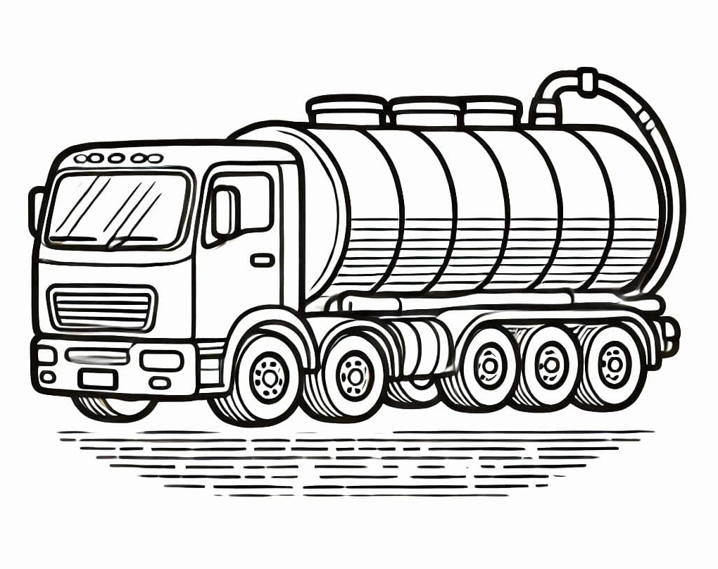 Tranh tô màu xe bồn đẹp