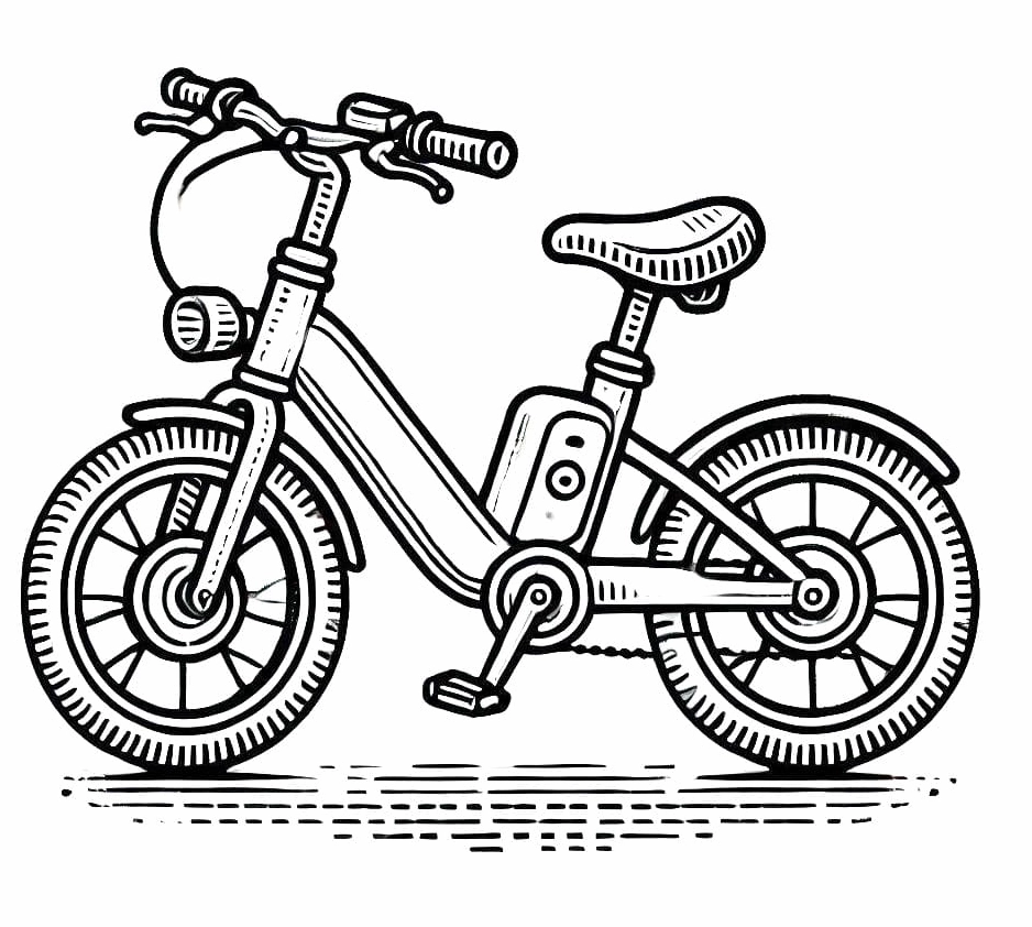 Tranh tô màu xe đạp điện rất đẹp