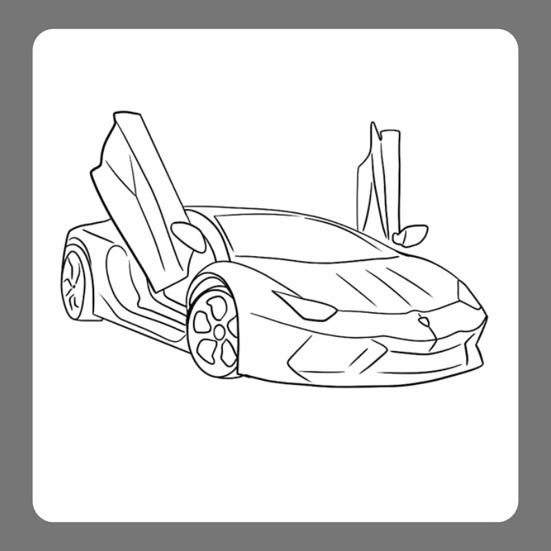 Tranh tô màu xe lamborghini 4 góc nhìn đẹp