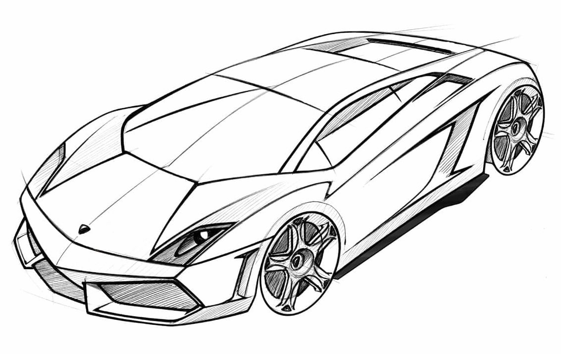 Tranh tô màu xe lamborghini hiện đại với thiết kế tương lai
