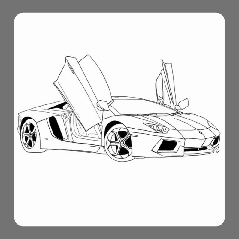 Tranh tô màu xe lamborghini số 3 đơn giản
