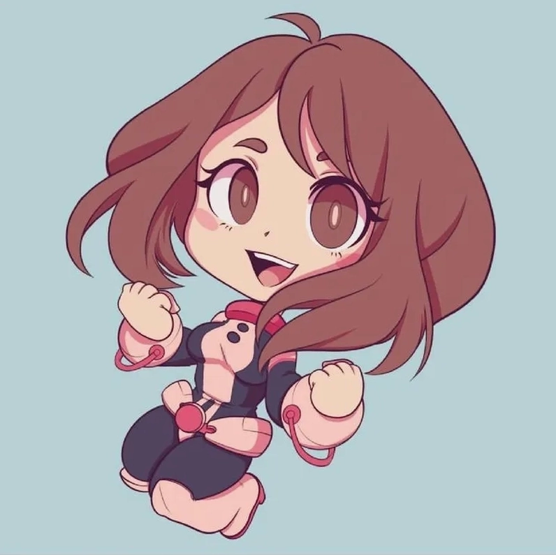 Uraraka chibi là lựa chọn phổ biến trong các bộ sưu tập ảnh dễ thương