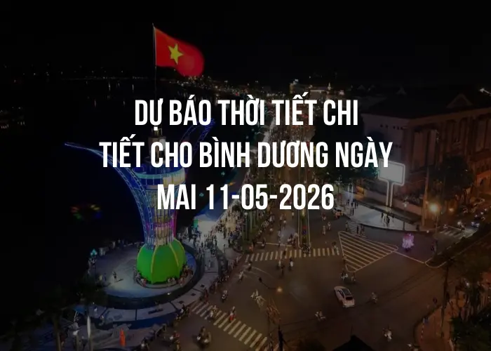 Dự báo thời tiết chi tiết cho Bình Dương ngày mai 11-05-2026