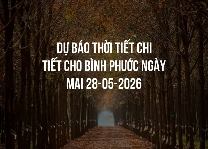 Dự báo thời tiết chi tiết cho Bình Phước ngày mai 28-05-2026