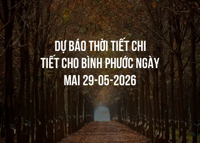 Dự báo thời tiết chi tiết cho Bình Phước ngày mai 29-05-2026