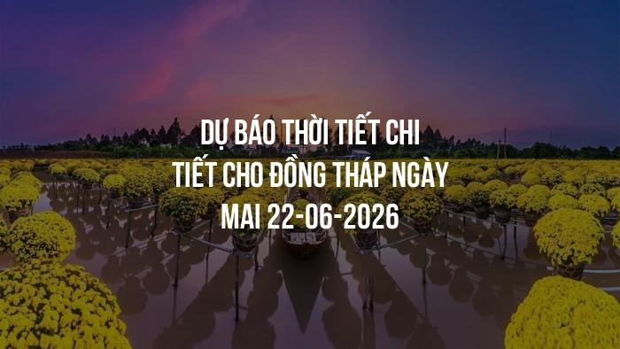Dự báo thời tiết chi tiết cho Đồng Tháp ngày mai 22-06-2026
