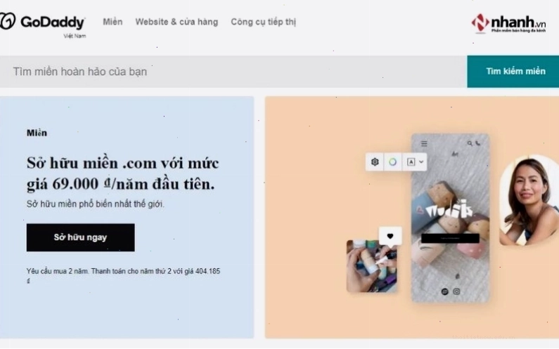 Công cụ xây dựng website tự động bằng trí tuệ nhân tạo GoDaddy