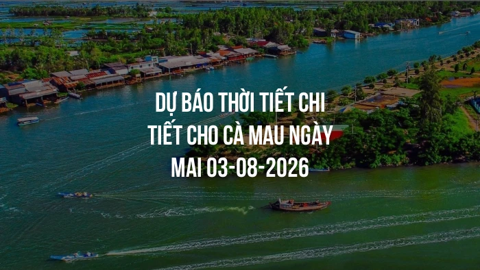 Dự báo thời tiết chi tiết cho Cà Mau ngày mai 03-08-2026