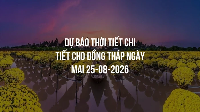 Dự báo thời tiết chi tiết cho Đồng Tháp ngày mai 25-08-2026