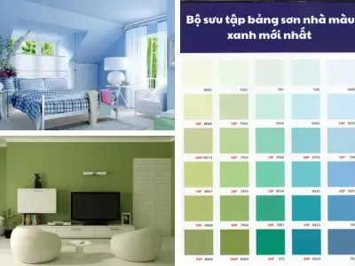 Mẫu sơn nhà màu xanh ấn tượng cho phong cách trẻ trung