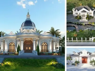 Biệt thự 1 tầng tân cổ điển - Nét đẹp sang trọng, tinh tế
