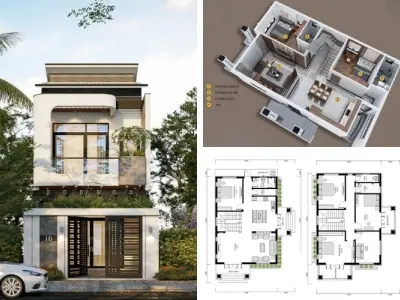99+ bản vẽ nhà 2 tầng đẹp hiện đại và tối ưu công năng