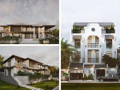 Mẫu biệt thự Indochine - Vẻ đẹp giao thoa Á Âu tinh tế