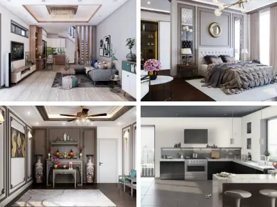 Mẫu bố trí nội thất nhà ở - Kiến tạo không gian sống mơ ước