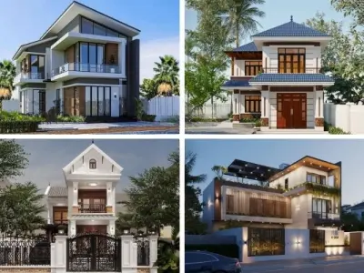 Nhà chữ L 2 tầng đẹp thoáng mát tối ưu công năng