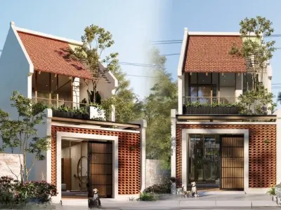 Nhà 2 tầng mái ngói - Vẻ đẹp truyền thống hòa quyện hiện đại