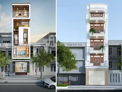 Mẫu nhà 5 tầng - Kiến trúc hiện đại, không gian sống đa năng
