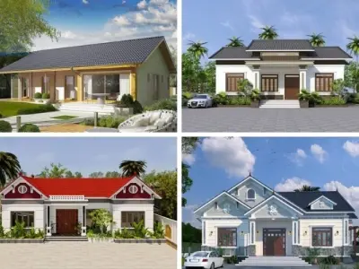 Gợi ý mẫu nhà cấp 4 3 gian đẹp chuẩn phong cách Việt