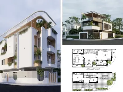 Xu hướng mẫu nhà lô góc 2 mặt tiền đẹp năm 2025