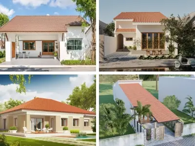 Mẫu nhà ngói cấp 4 đẹp truyền thống và tiện nghi