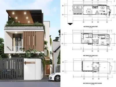 Xu hướng thiết kế nhà phố 2 tầng 1 tum hot nhất năm 2025