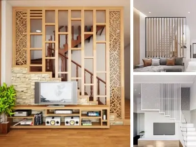 Top mẫu vách ngăn cầu thang đẹp hiện đại 2025